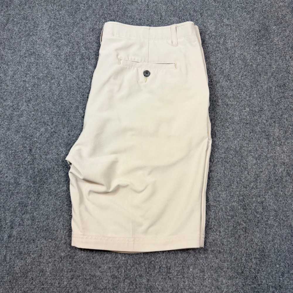 Pebble Beach Mens Golf Shorts Tan Khaki Performance Stretch Size 36 Flat Front